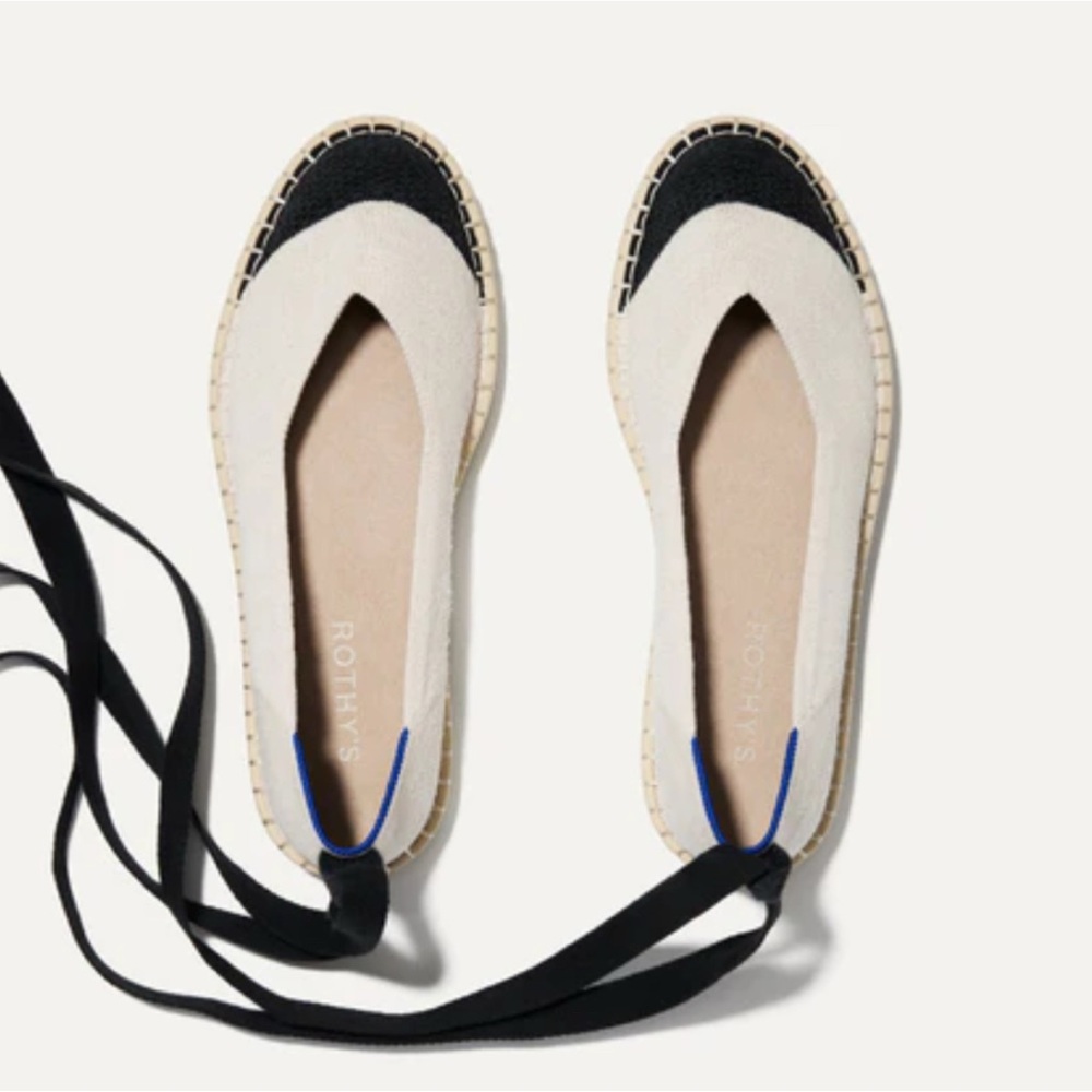 Rothy's Cream and Black Espadrilles for Effortless Style